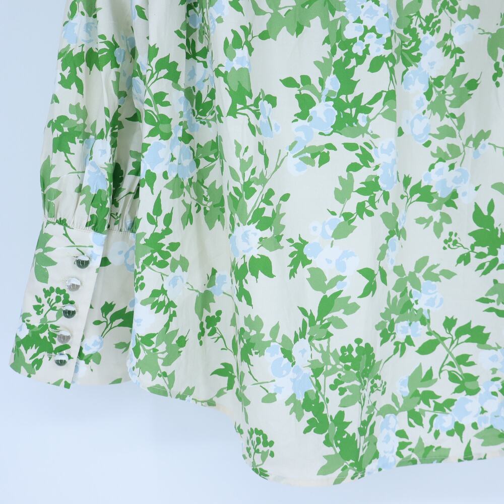 TUCKERNUCK Corrigan Popover Blouse English Ivy Green Long Sleeve Women's M - Picture 6 of 8